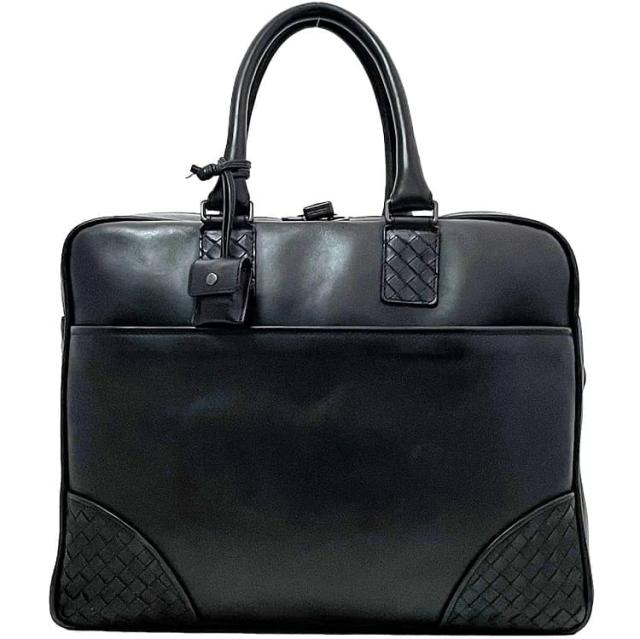 極美品 Bottega Veneta イントレチャート ボストンバッグ レザー黒 極 美品 ボッテガヴェネタ イントレチャート レザー ボストンバッグ