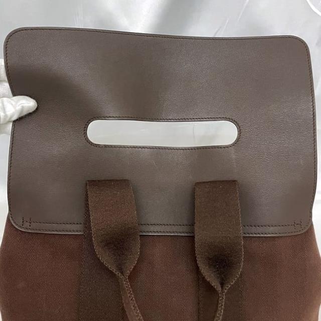 エルメス ヴァルパライソ ロング PM ハンドバッグ ブラウン トワル