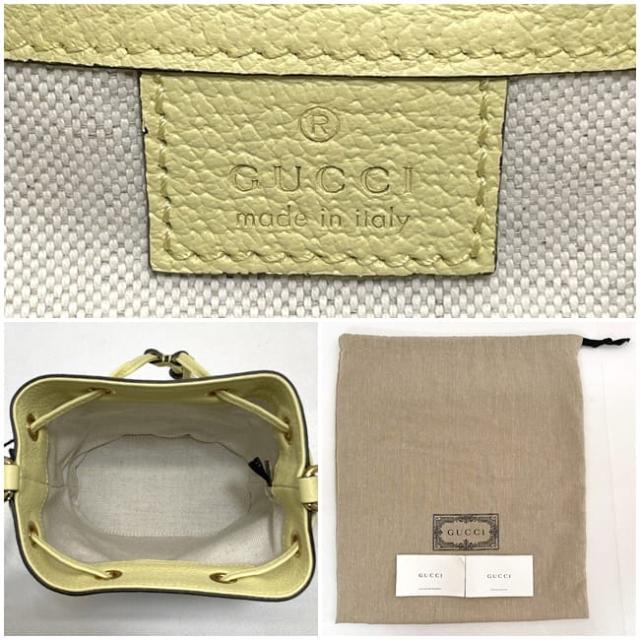 グッチ ショルダーバッグ ミニ バケットバッグ f-23500 イエロー ジャンボＧＧ 550620 未使用 美品 キャンバス レザー Sランク 498879 GUCCI クロスボディ 巾着 ミニバッグ ＧＧ タッセル ライムイエロー 巾着バッグ 黄色 レディース ブランド 本物 鑑定済み グッチ ショルダーバッグ ミニ バケットバッグ f-23500 イエロー
