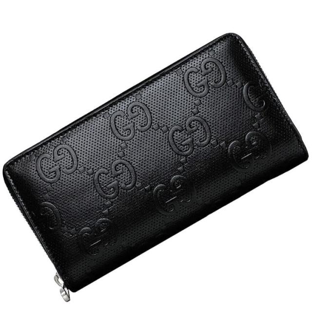 GUCCI 長財布 ロゴジップアラウンド ブラック レザー 【公式通販】