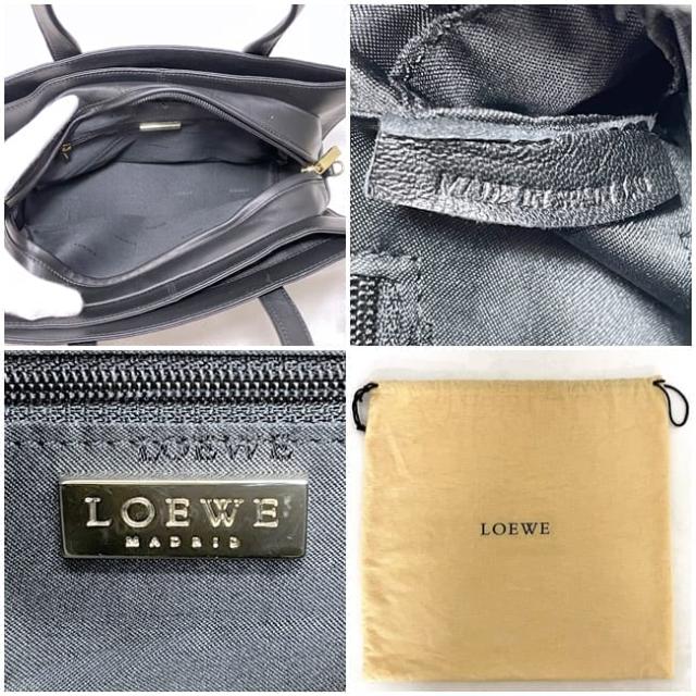 ロエベ 2way バッグ f-23554 ブラック アナグラム 美品 ナパ レザー