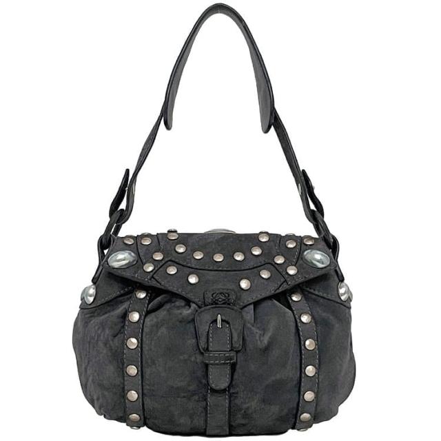 LOEWE ロエベ スエードレザー ワンショルダー 灰色 グレー アナグラム