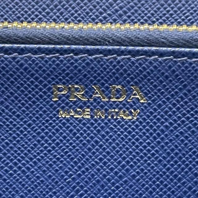 プラダ ラウンドファスナー 長財布 f-23581 ブルー 財布 美品