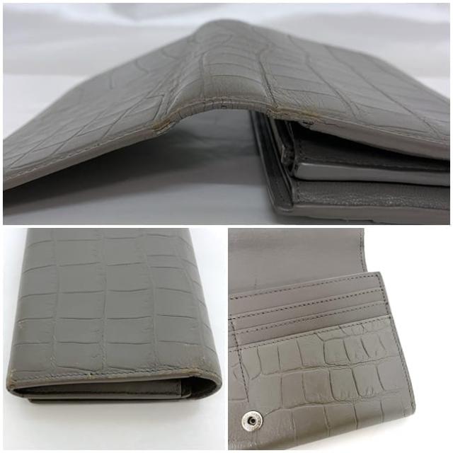 サンローラン 二つ折り 長財布 ec-23577 グレー 372267 財布 レザー