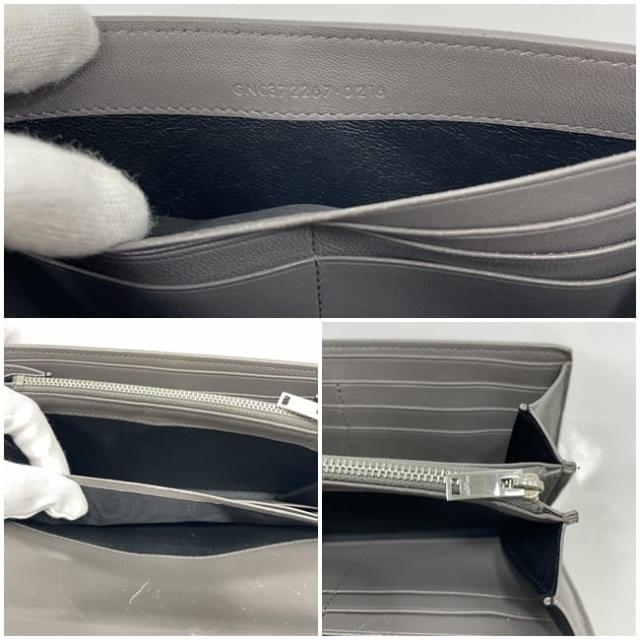 サンローラン 二つ折り 長財布 ec-23577 グレー 372267 財布 レザー