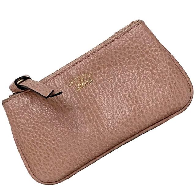 グッチ キーリング付き ケース ec-23594 ピンク 368879 美品 レザー 中古 525040 GUCCI 小銭入れ ファスナー ミニ ポーチ 財布 コンパクト ワンポイント ロゴ 定番 人気 シンプル キーリング メンズ レディース ヴィンテージ ブランド 本物 鑑定済み