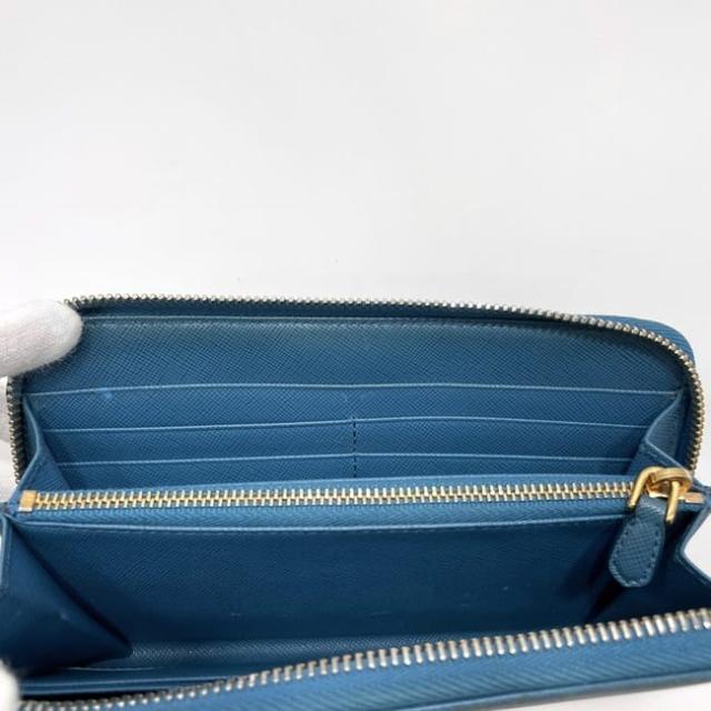 財布 メンズ 長財布 サフィアーノレザー ラウンドファスナー カード20枚収納 大容量 フルオープン 180度開く ggs-1014 (ネイ プラダ ラウンドファスナー 長財布 レッド 1M0506 財布 サフィアーノ