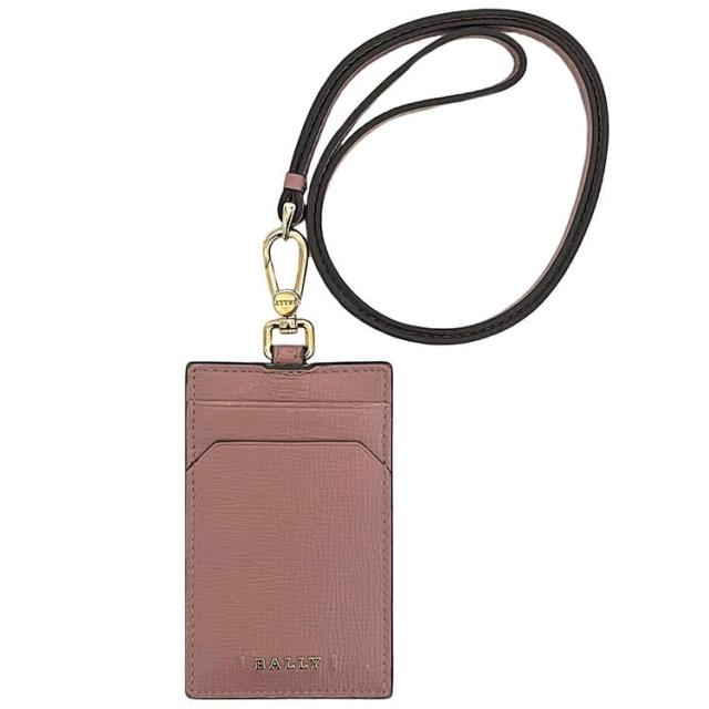 バリー ネックストラップ付 カードケース ec-23606 ピンク ホルダー レザー 中古 BALLY クリアポケット ストラップ付 定番 人気 お洒落 シンプル 箱付き 箱 レディース 小物 小さい 革 ケース コンパクト カード 無地 エレガント 上品 ブランド 本物 鑑定済み