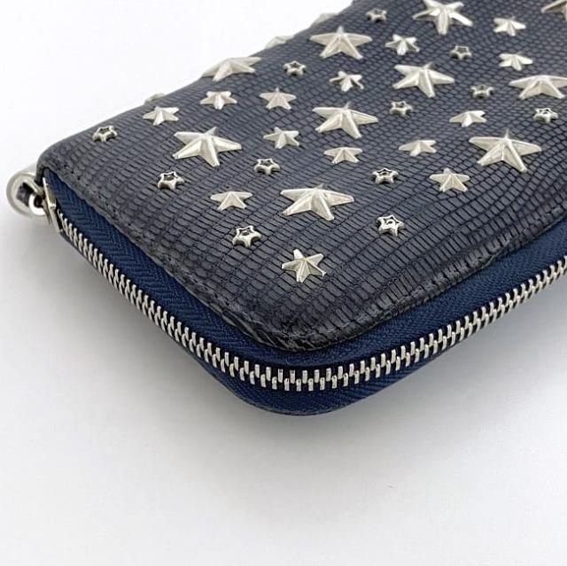 ジミーチュウ FILIPA 長財布 ラウンドファスナー 星柄スタッズ レザー