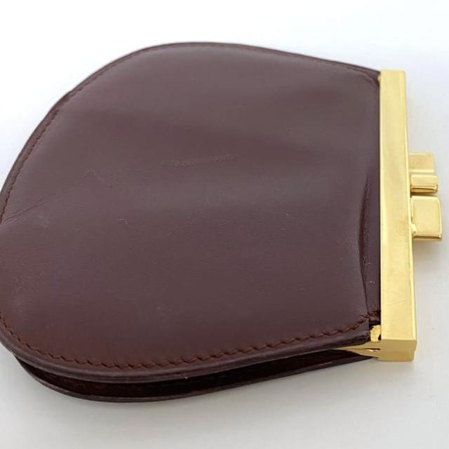 カルティエ ケース ec-23638 ボルドー マスト 美品 ガマグチ レザー 中古 Cartier がま口 ヴィンテージ  小銭入れ 定番 人気 レディース メンズ 小さい 小物 ミニ コンパクト ケース 革 シンプル お洒落 レトロ 小銭 高級感 上品 ブランド 本物 鑑定済み カルティエ コインケース ec-23638 ボルドー マスト 美品 ガマグチ