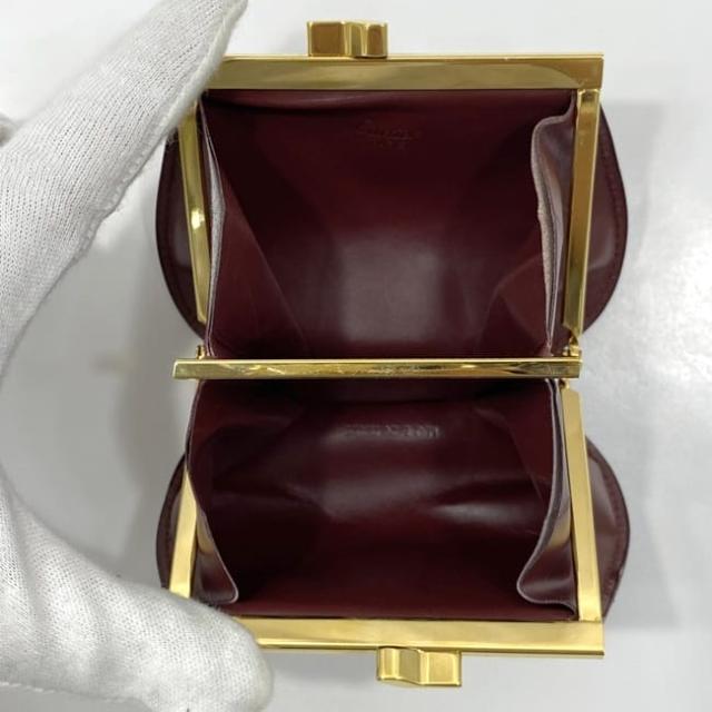 カルティエ コインケース ec-23638 ボルドー マスト 美品 ガマグチ