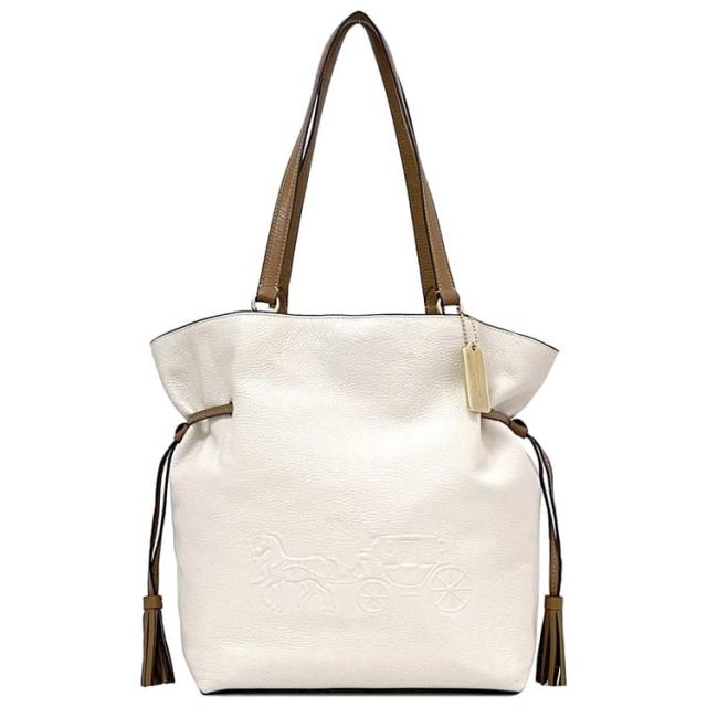 coach 人気な白バッグ コーチ 2way バッグ ホワイト F34495 美品 レザー 中古 COACH クロス