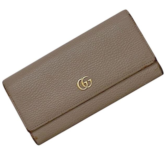 グッチ 二つ折り 長財布 ec-23708 ピンク ベージュ マーモント 456116 財布 レザー 中古 496085 GUCCI GG ホック GGマーモント 定番 人気 メンズ レディース 男女兼用 ロング ウォレット ゴールド金具 ロゴ金具 シンプル ブランド 本物 鑑定済み