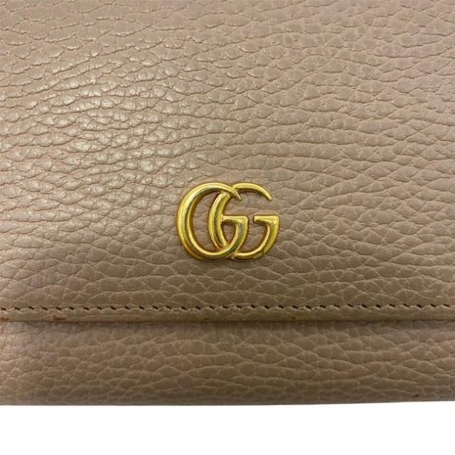 グッチ 二つ折り 長財布 ec-23708 ピンク ベージュ マーモント 456116