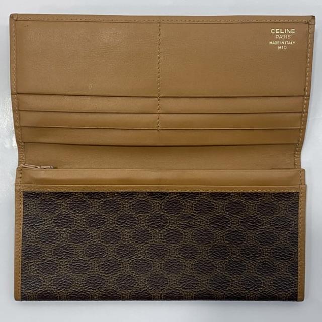 セリーヌ 二つ折り 長財布 ec-23712 ブラウン マカダム 財布 美品 PVC