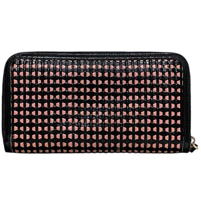 ミュウミュウ ラウンドファスナー 長財布 ec-23719 ブラック ピンク