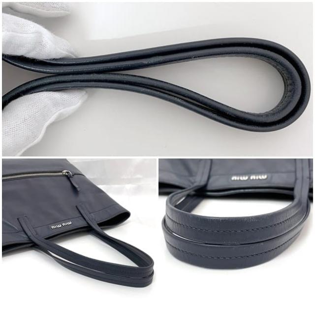 ミュウミュウ トートバッグ ec-23739 ネイビー ヴィッテロ RR1934 美品