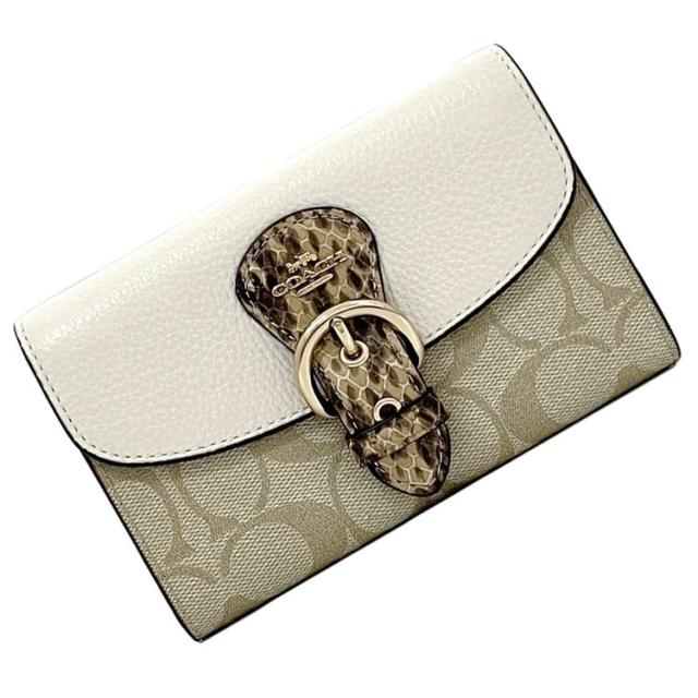 美品】コーチ 二つ折り財布 美品 コーチ 二つ折り財布 ベージュ 上美品⭐️COACHコーチ】 二つ折り財布 スナップ ウォレット ホワイト&ベージュ  モノグラムプリント ワンオーナーユーズド品 （AYA）125043003003SOR Brandol / COACH コーチ ショルダー二つ折り財布  ... COACH 二つ折り財布 ベージュ　美品
