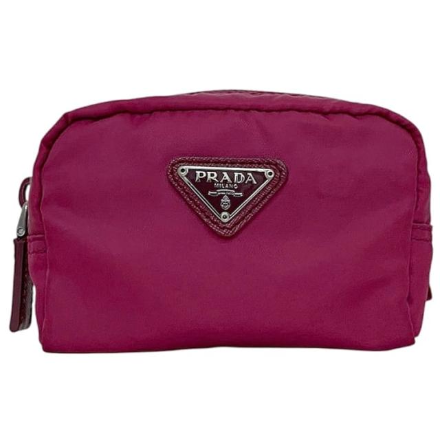 美品 PRADA プラダ ポーチ 美品】PRADA プラダ ポーチ 三角ロゴ