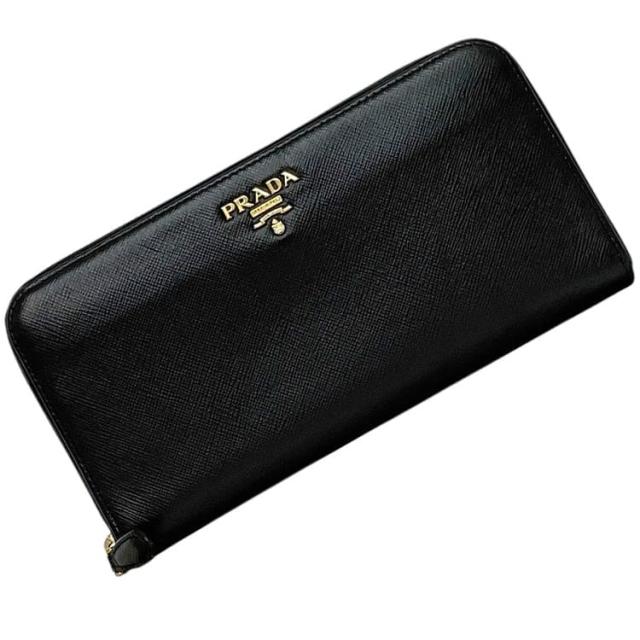 美品　PRADA 長財布 ネイビー サフィアーノレザー PRADA ネイビー サフィアーノレザー 長財布 - メルカリ