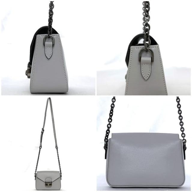 ロンシャン ショルダーバッグ ec-23955 グレー 美品 レザー 中古