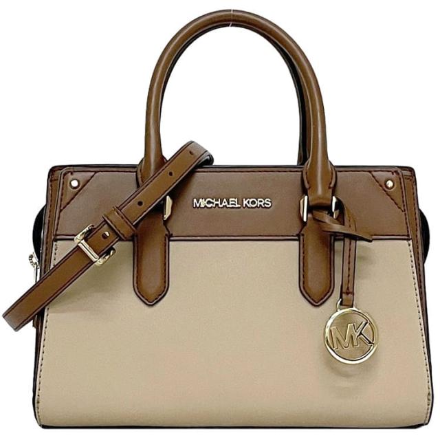 マイケルコース 2way バッグ ec-23988 ベージュ ブラウン 35H1G9MS2T 美品 PVC レザー 中古 MICHAEL KORS ハンドバッグ クロスボディ MK 定番 人気 女性 レディース 革 通勤 通学 仕事 学校 ビジネス お洒落 シンプル 鞄 高級感 上品 ブランド 本物 鑑定済み