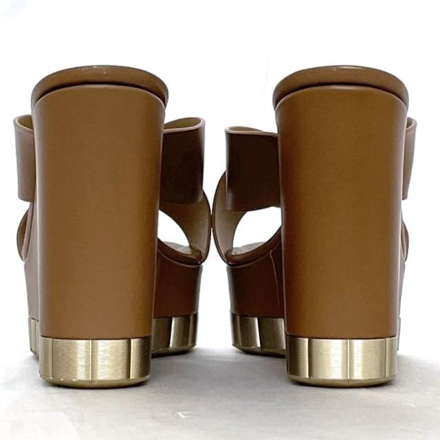 サルヴァトーレ フェラガモ サンダル ec-24003 ブラウン ゴールド 未使用 25.0cm レザー Sランク Salvatore Ferragamo ウェッジソール ヒールサンダル ヒール 定番 人気 箱付き 箱 お洒落 レディース プレゼント ギフト 贈り物 高級感 ブランド 本物 鑑定済み