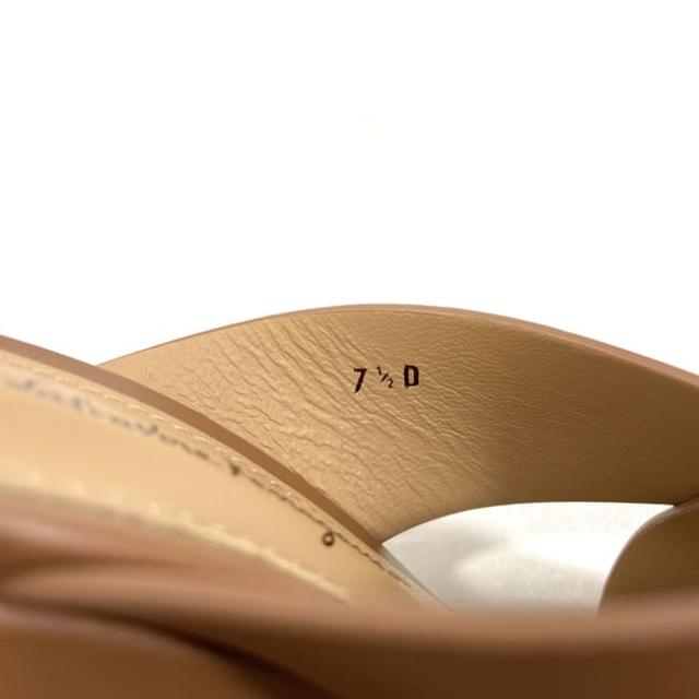 サルヴァトーレ フェラガモ サンダル ec-24003 ブラウン ゴールド 未使用 25.0cm レザー Sランク Salvatore Ferragamo ウェッジソール ヒールサンダル ヒール 定番 人気 箱付き 箱 お洒落 レディース プレゼント ギフト 贈り物 高級感 ブランド 本物 鑑定済み