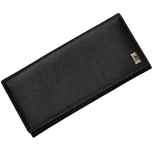 ダンヒル 二つ折り 長財布 ec-24012 ブラック サイドカー 美品 財布 レザー 中古 dunhill ロング ウォレット シンプル 人気 定番 お洒落 上品 カジュアル エレガント 黒 ユニセックス レディース メンズ 高級感 ファッション小物 ブランド 本物 鑑定済み