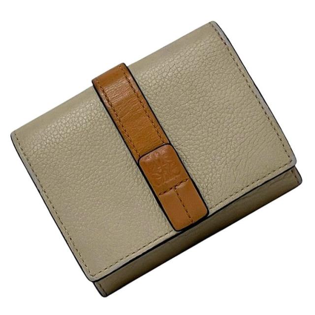 ロエベ ベージュ 三つ折り財布 LOEWE LOEWE ロエベ アナグラム 三