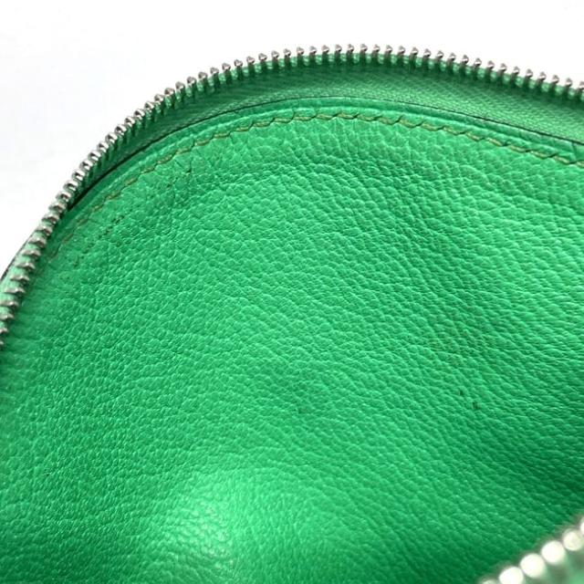 エルメス コインケース f-23747 グリーン ミント 美品 小銭入れ レザー