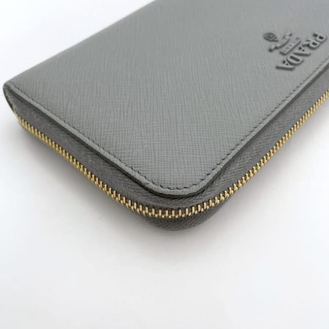 プラダ ラウンドファスナー 長財布 f-23758 グレー 1ML506 美品 財布