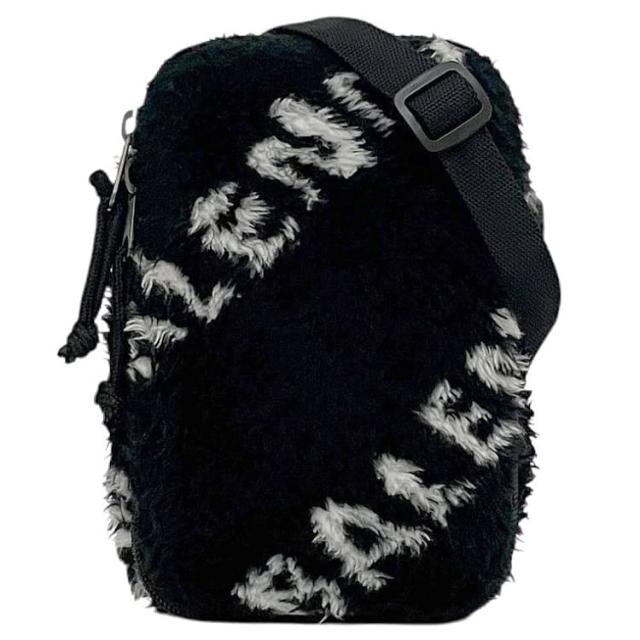 バレンシアガ ショルダーバッグ エクスプローラー f-23979 ブラック 593329 美品 ファー ナイロン 中古 1090 W 527277 BALENCIAGA ロゴ モコモコ ファスナー クロスボディ ミニバッグ 人気 定番 お洒落 上品 シンプル 黒 カジュアル ブランド 本物 鑑定済み