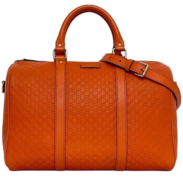 グッチ ２way ボストンバッグ f-24030 オレンジ シマ 449646 美品 レザー 中古 001998 GUCCI ハンドバッグ GG ファスナー クロスボディ 肩掛け 大容量 本革 メンズ レディース 定番 人気 ロゴ 総柄 エンボスロゴ 肩掛け ヴィンテージ ブランド 本物 鑑定済み