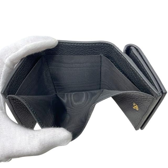 グッチ 三つ折り 財布 f-24073 ブラック 736151 未使用 美品 レザー S