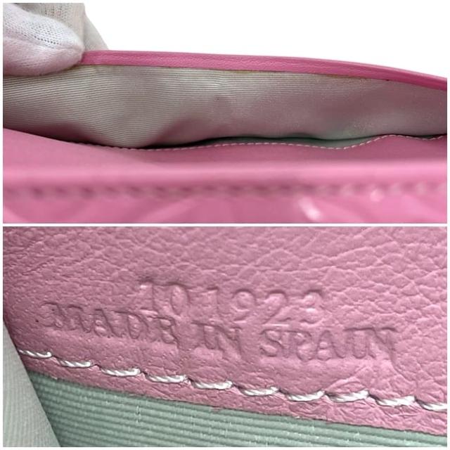 ロエベ 二つ折り 長財布 f-24081 ピンク リピートアナグラム 107.55