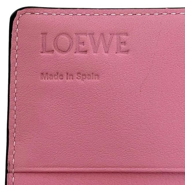ロエベ 二つ折り 長財布 f-24081 ピンク リピートアナグラム 107.55