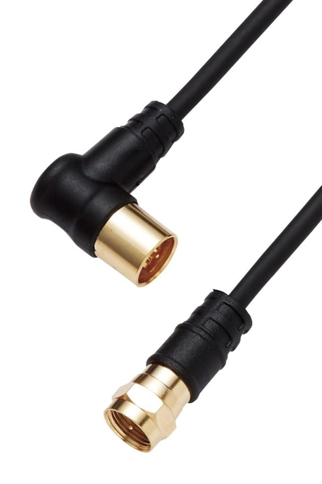 DXアンテナ 加工ケーブル 3m 4K/8K(3224MHz)放送 対応 2C 3重シールド ブラック 2JW3FLSB(B)