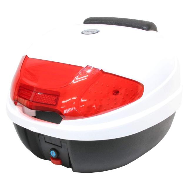 バイク用 30L 大容量 リアボックス/トップケース バックレスト付 ホワイト Hタイプ