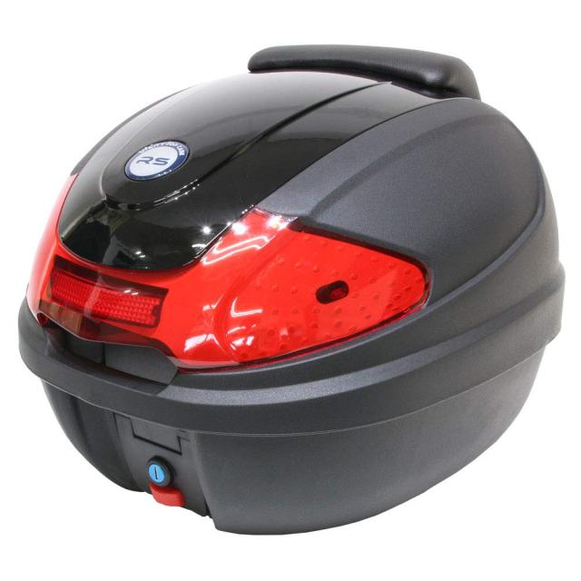 バイク用 30L 大容量 リアボックス/トップケース バックレスト付 グロスブラック パネル Hタイプ