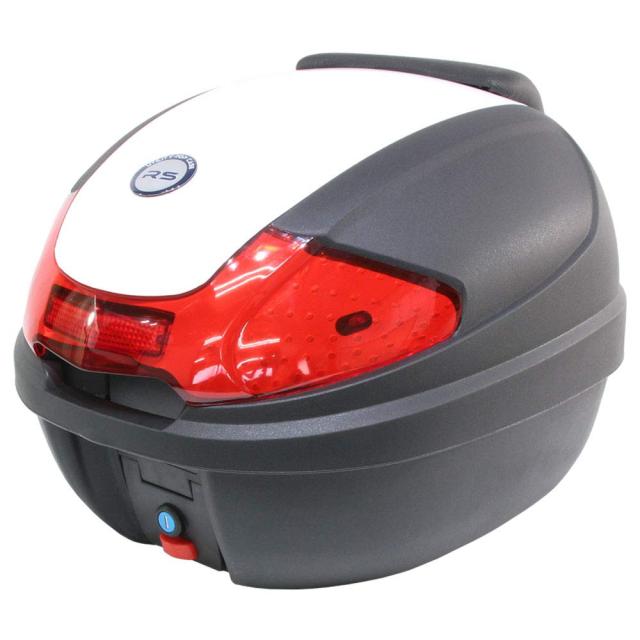 バイク用 30L 大容量 リアボックス/トップケース バックレスト付 ホワイト パネル Hタイプ