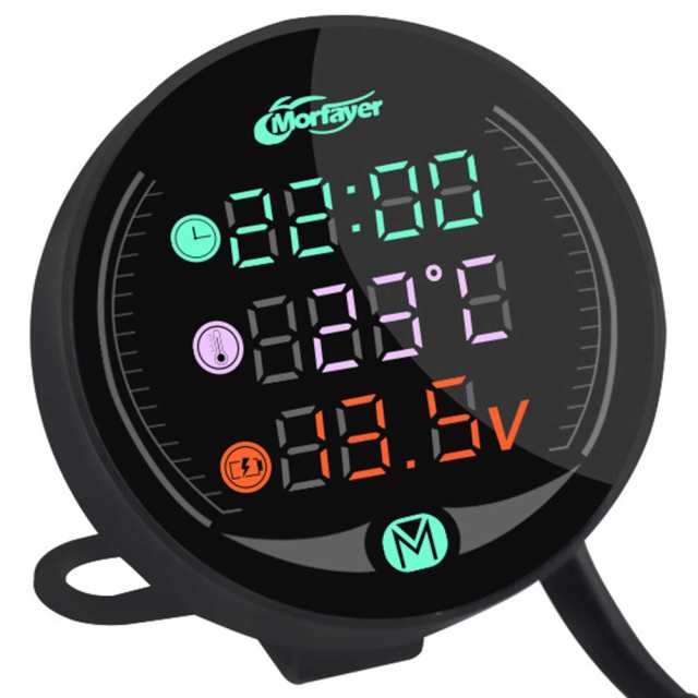 VORCOOL 3 in 1 多機能 車のデジタル時計 オートバイ 9-24V LED 飾り 電圧計 湿度計 時計 3連メーター 並行輸入 置き型 ドの通販は 5,853円