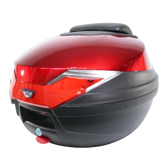 バイク用 32L 大容量 リアボックス トップケース バックレスト付 レッド Iタイプ
