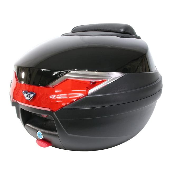 バイク用 32L 大容量 リアボックス トップケース バックレスト付 グロスブラック Iタイプ