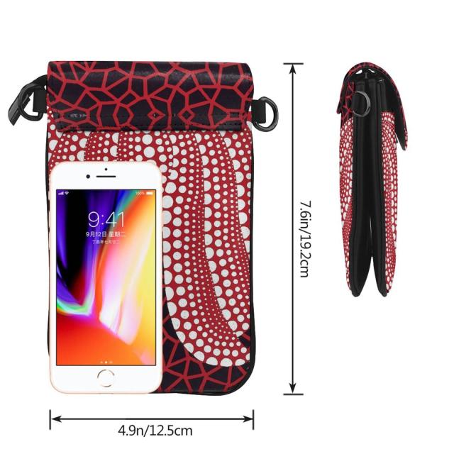 Leyioka] 草間彌生 スマホポーチ ミニショルダーバッグ レディース 斜