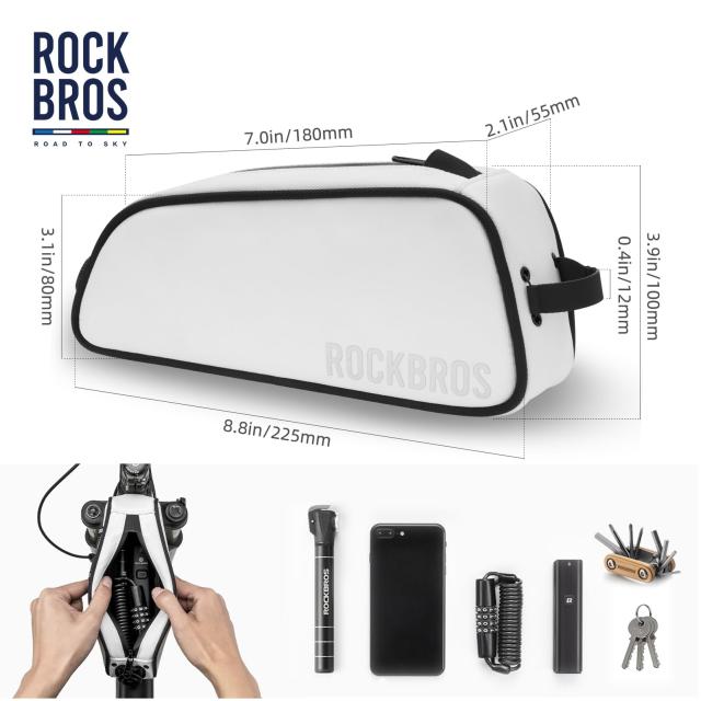 ROCKBROS-ROAD TO SKY トップチューブバッグ 自転車 バッグ Fitgoシステム搭載 取り付け簡単 小物収納 日常防水 耐摩耗性 軽_2