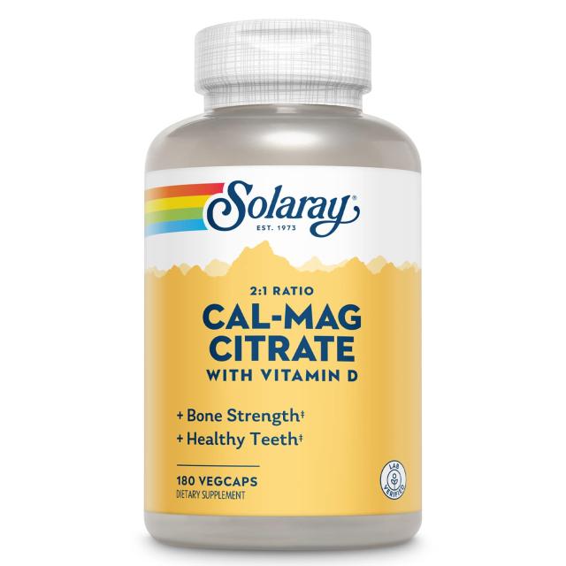 SOLARAY (ソラレー) Cal-Mag Citrate Capsules with Vitamin D 2:1 Ratio 180 Countの通販は