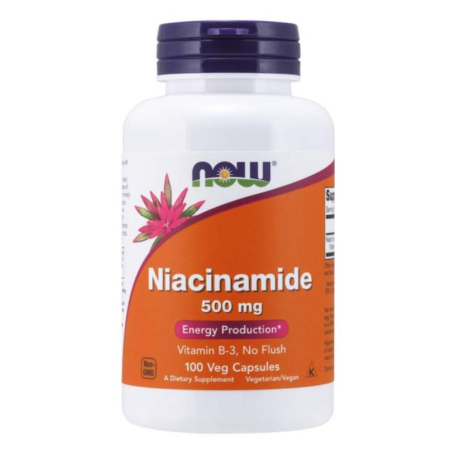 海外直送品Now Foods NIACINAMIDE 100 Caps 500 mg(Pack of 4)