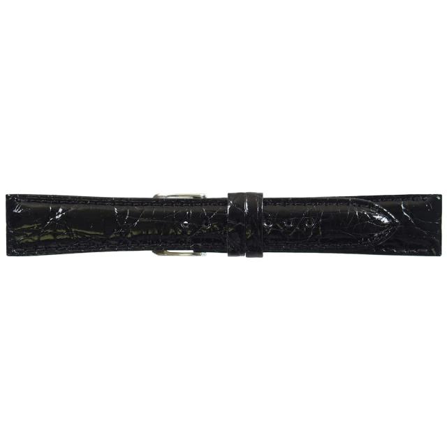 ミモザ時計バンド 腹ワニDM 17mm ブラック WDM-A17