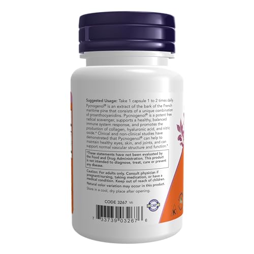 NOW ピクノジェノール 100mg　60ベジカプセル（海外直送品）_2